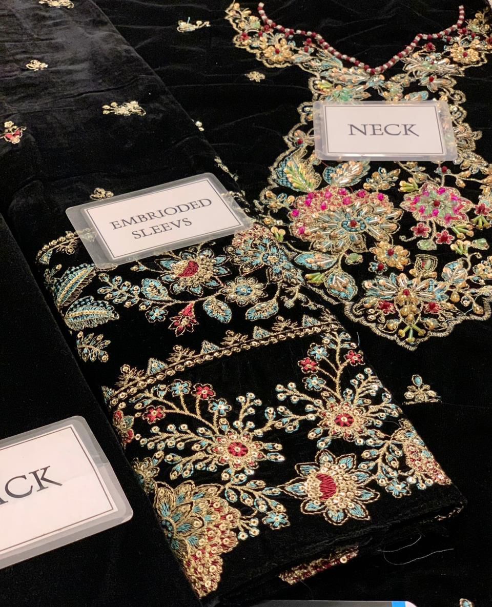 Velvet Fully Heavy Alternet Embroidered Suit
