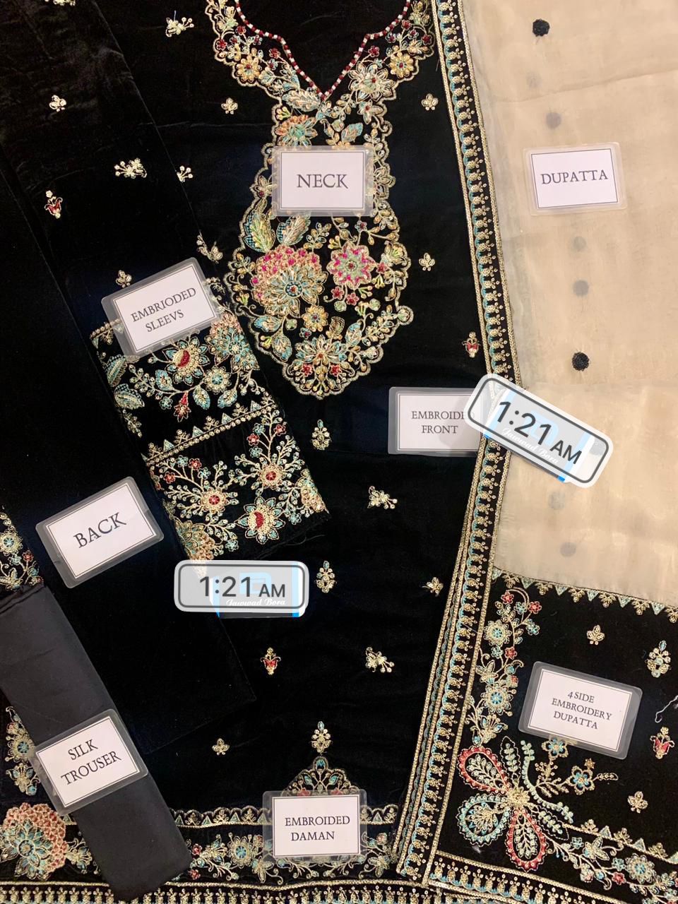 Velvet Fully Heavy Alternet Embroidered Suit